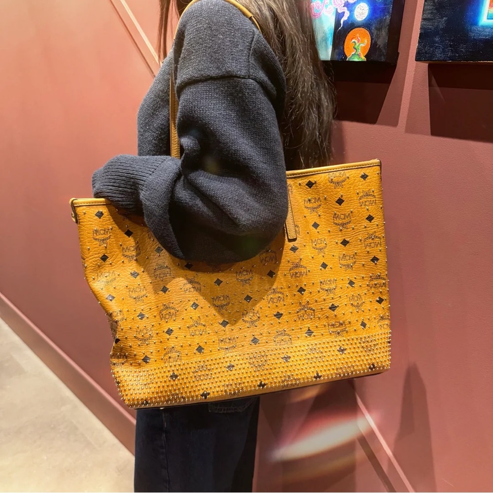 MCM Logo Reversible Leather Tote